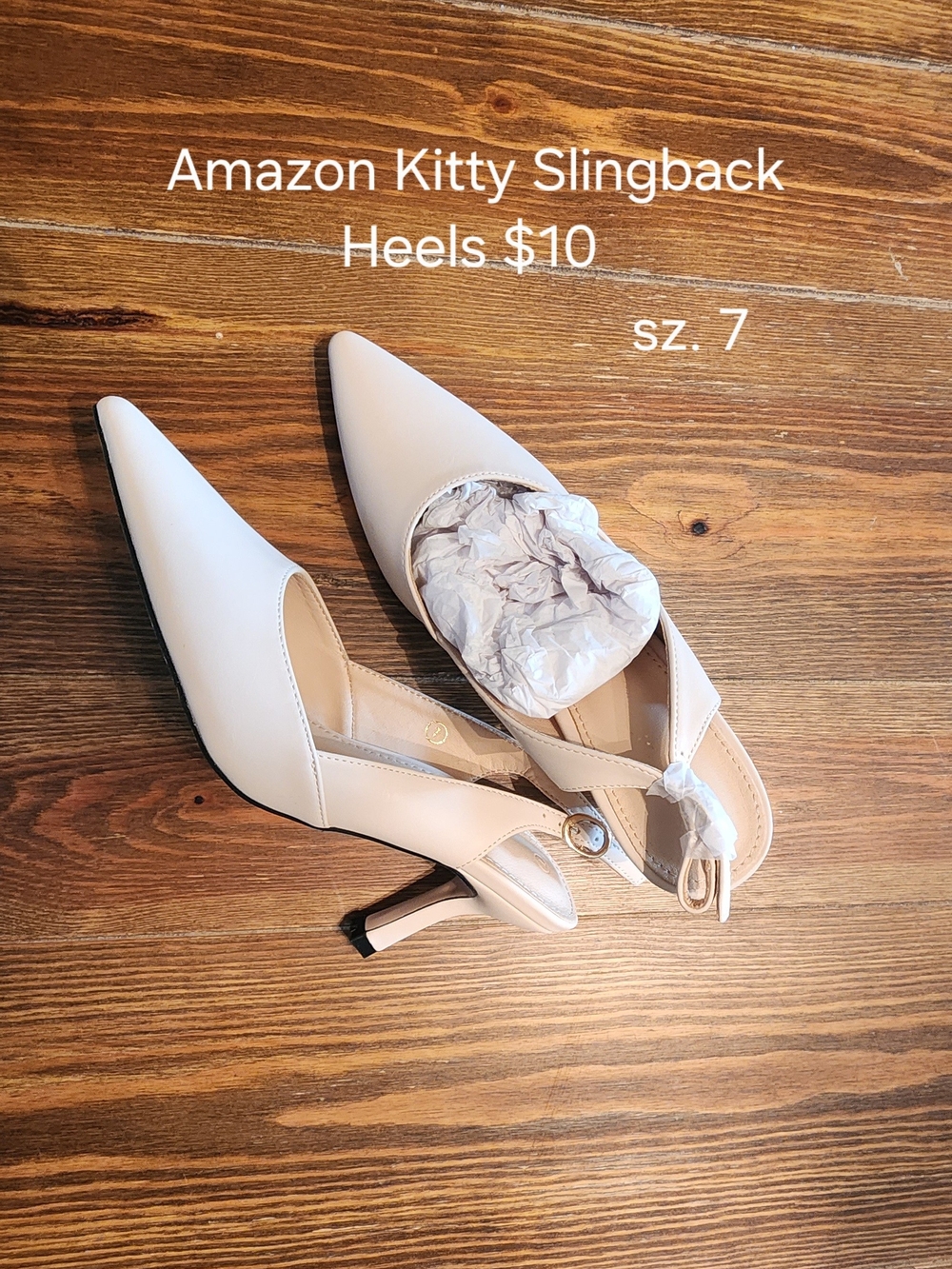 Women's Pointed Slingback Flats in Beige - Picture 2 of 2